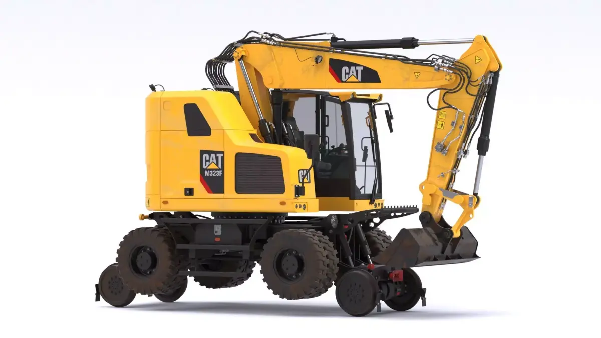 M323F Railroad Wheeled Excavator 3D model