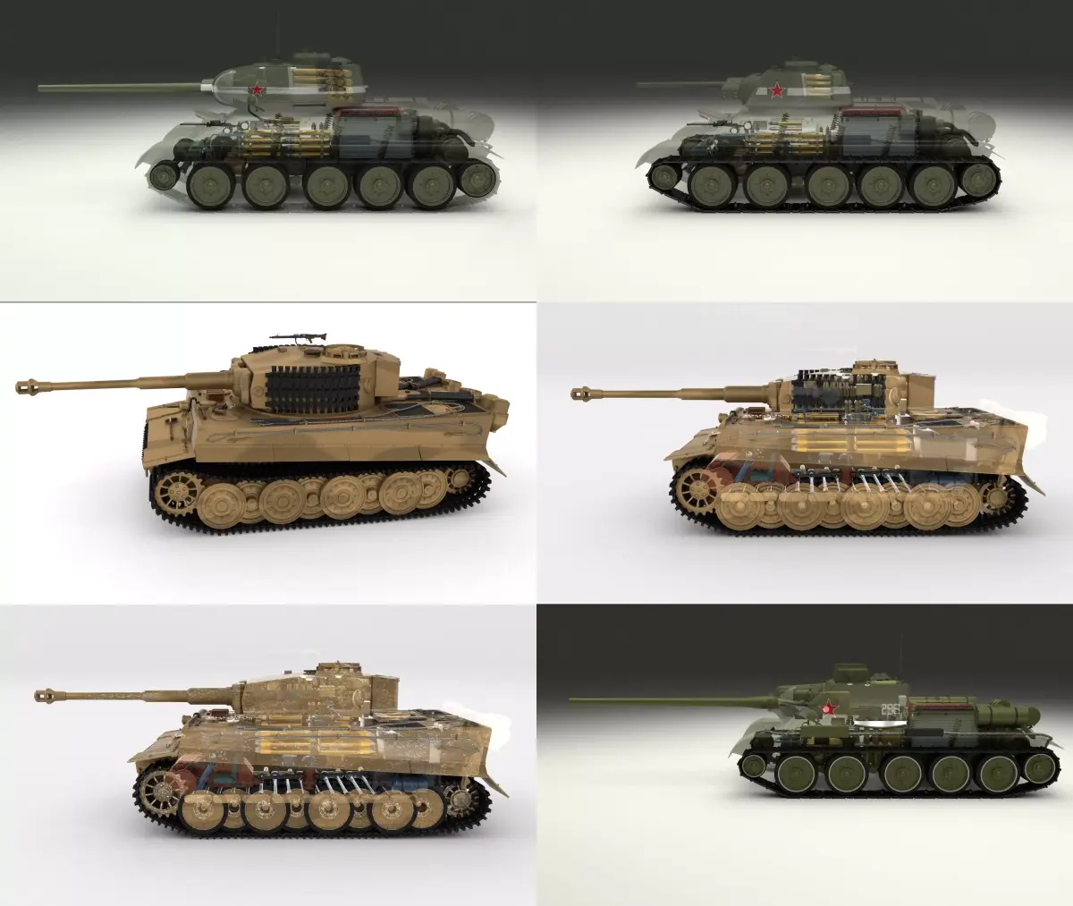 Eastern Front Armor Pack with Interior and Engine Bay v2 3D model