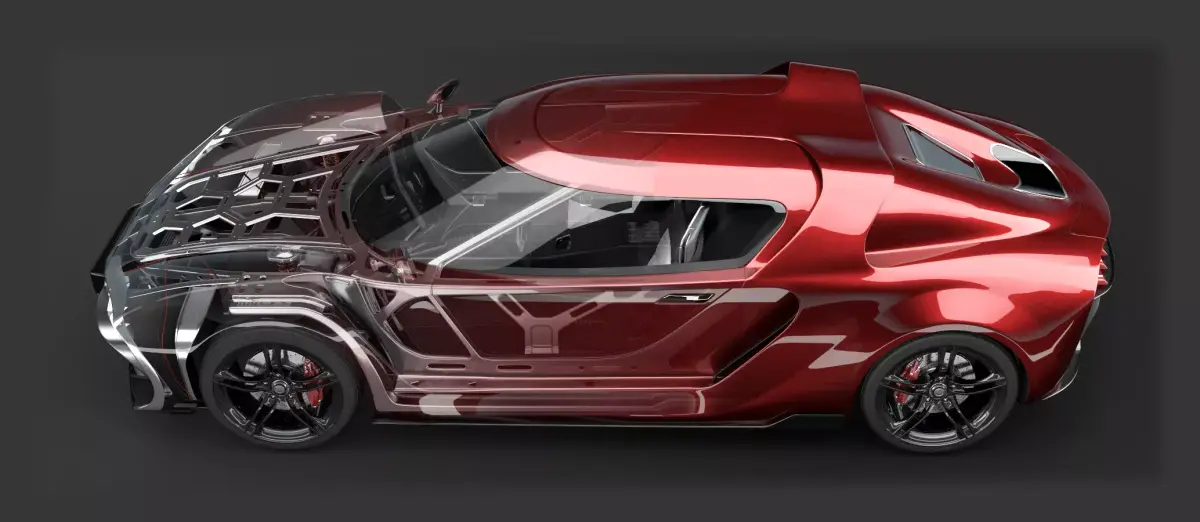 3D Concept Car and Chassis 3D model