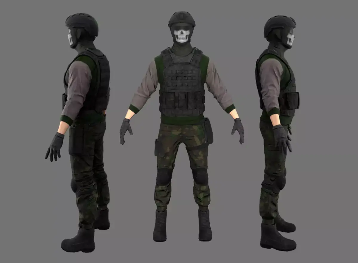 Character Soldier Low-poly 3D model purchase