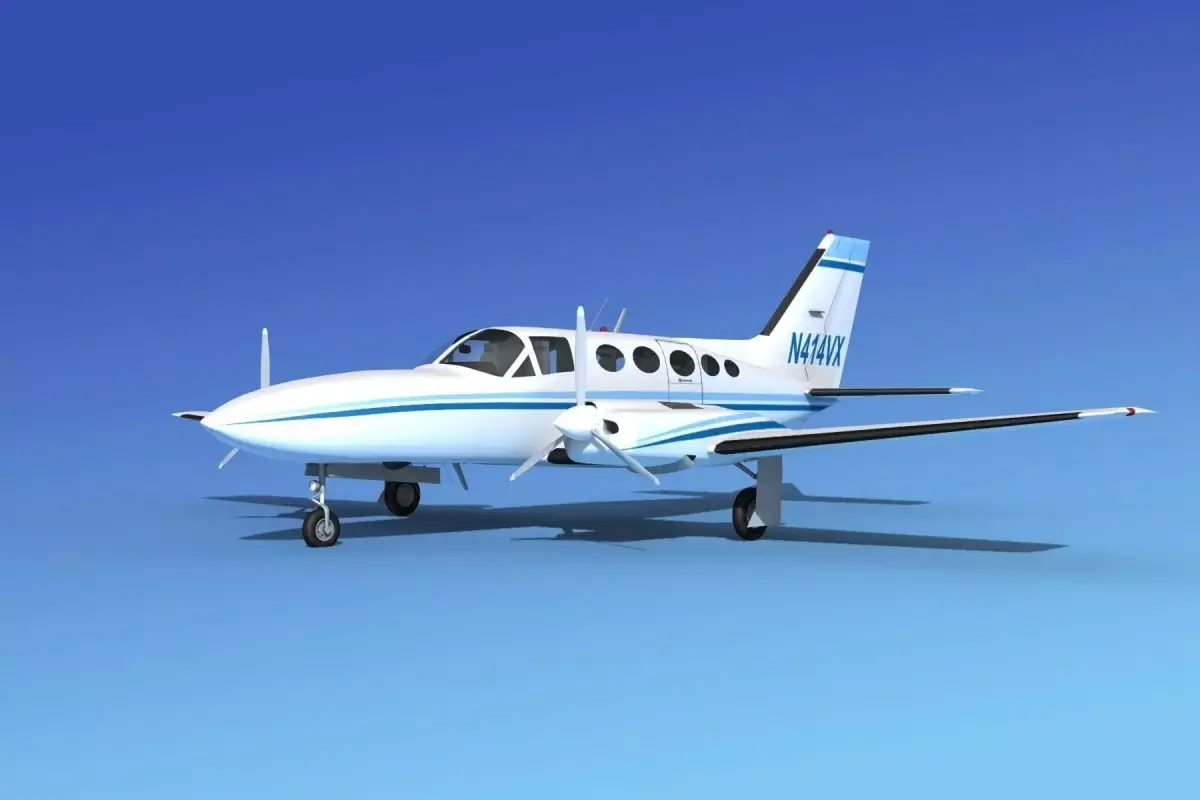 Cessna 414A Chancellor V06 3D model