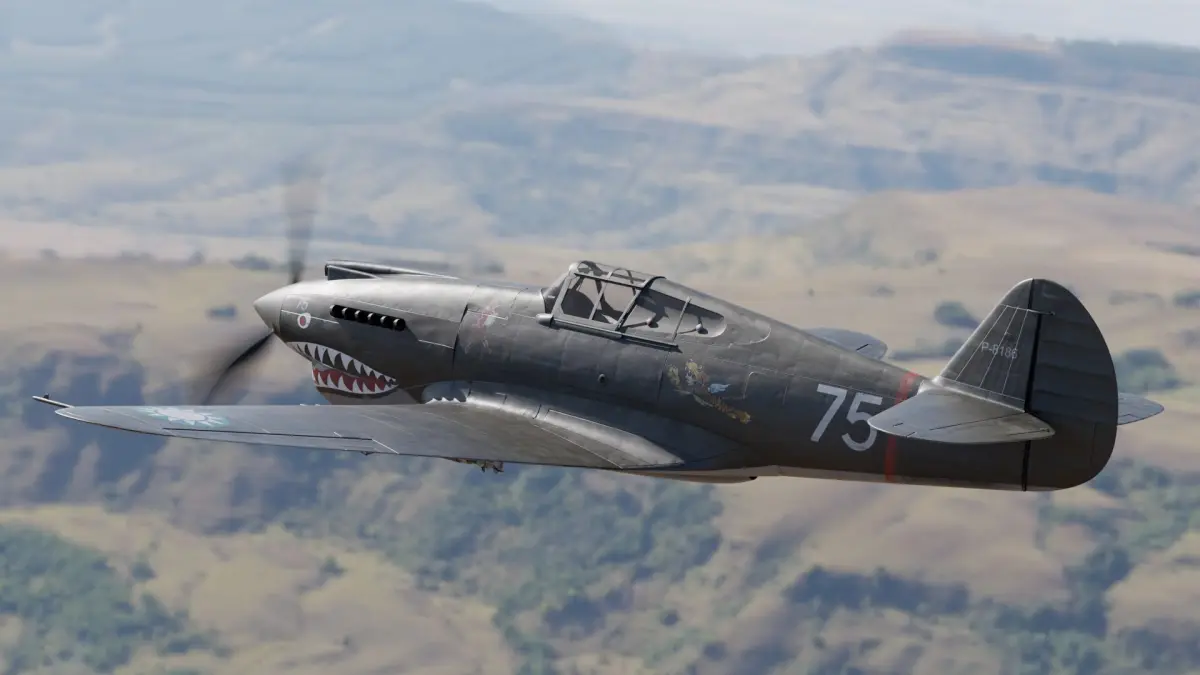 Rigged P-40 USA Fighter WW2 PBR 3D model