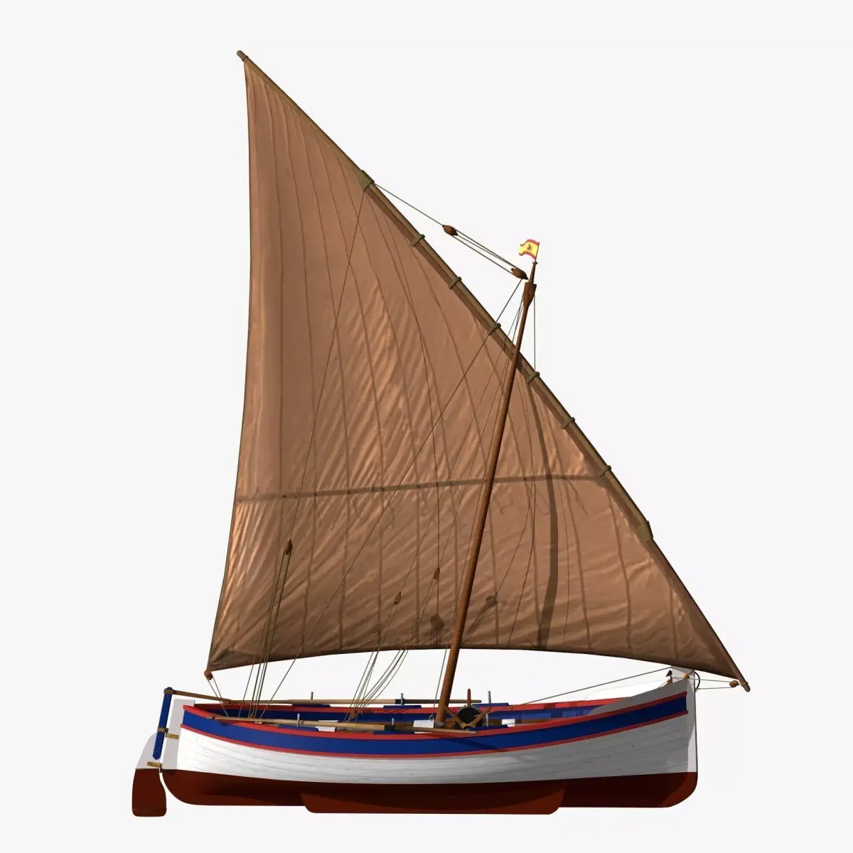 Shells Fishing Sailing Boat  Low-poly 3D model