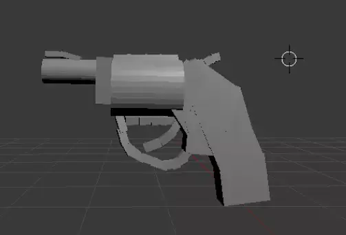 snub nose revolver low poly Free low-poly 3D model