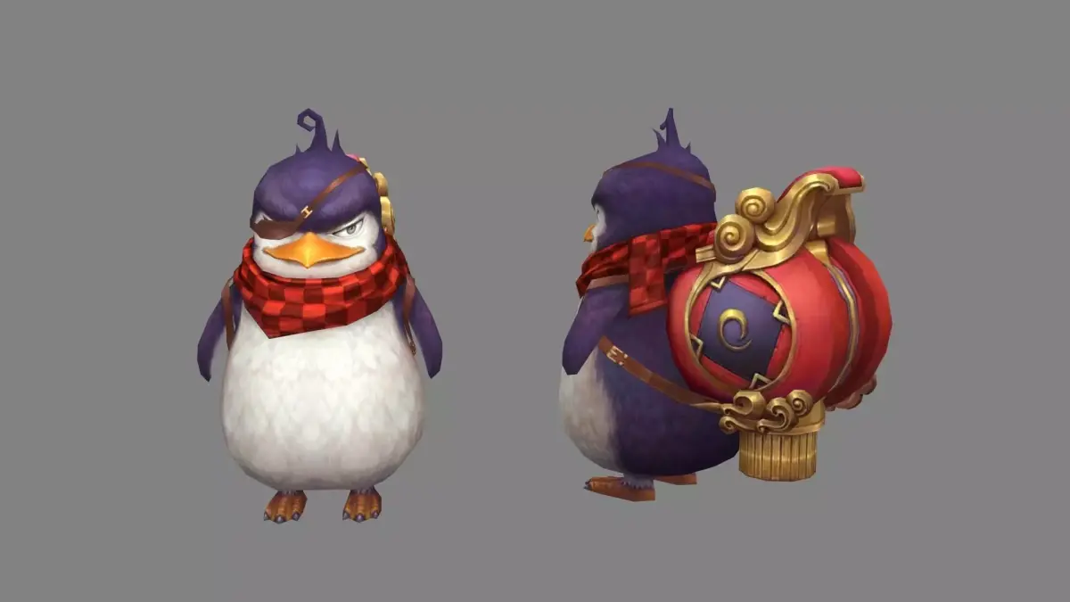 Cartoon gangster penguin mount Low-poly 3D model