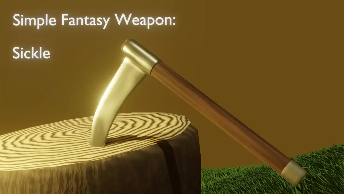 Simple Fantasy Sickle Low-poly 3D model