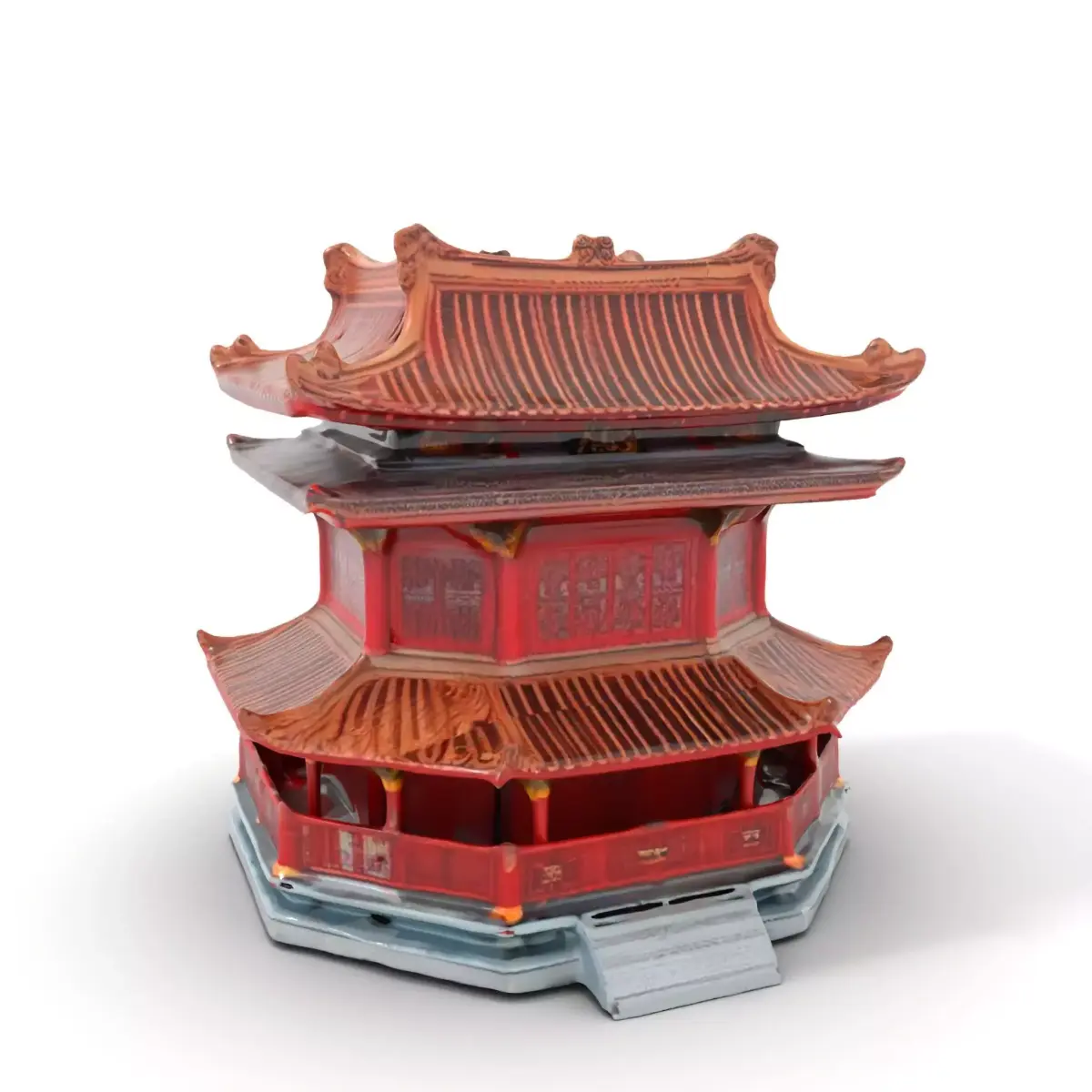 Classic Red Pagoda model pack Low-poly 3D model