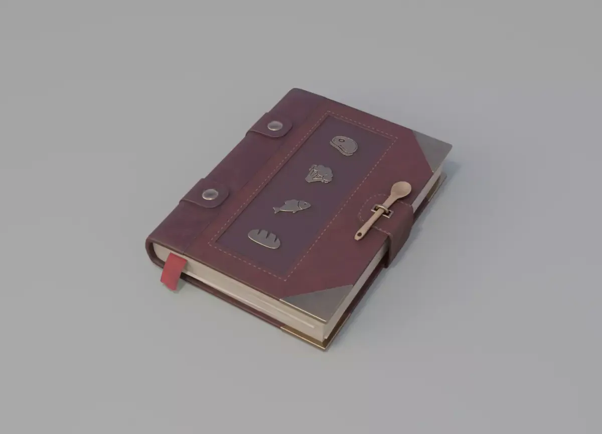 CookBook leather book 3D model