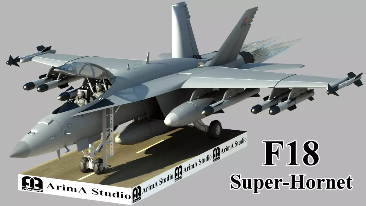 Fighter aircraft F 18 Super hornet 3D model