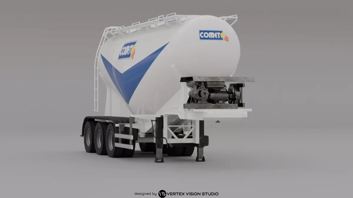 Cement Tanker Semi-Trailer 3D model