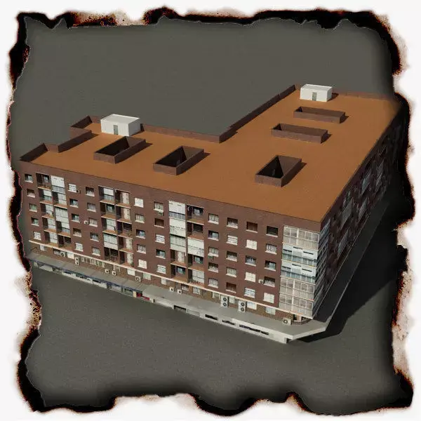 Building apartment - apartment Low-poly 3D model purchase