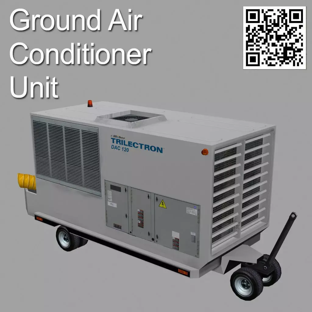Ground Air Conditioner Unit Low-poly 3D model