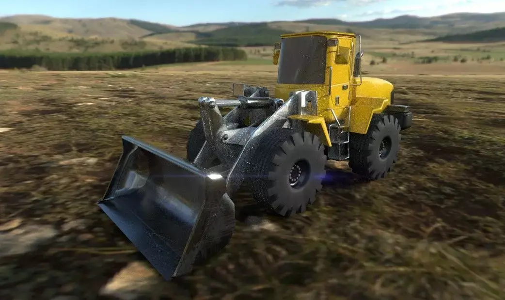 Bulldozer Low-poly 3D model buy