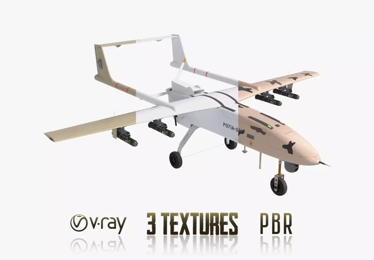 Fighter Drone P071A-020  Low High Poly High-Precision Low-poly 3D model