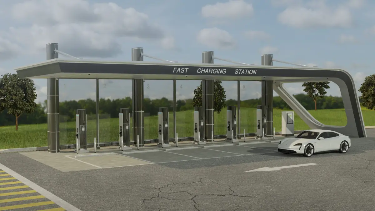 Electric Vehicle Charging Station 3D model buy