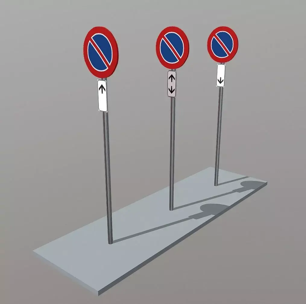 No Parking Road Sign Free 3D model
