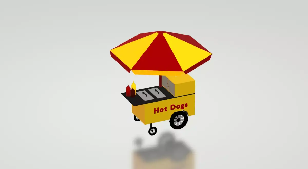 Hot Dog Cart 3D model
