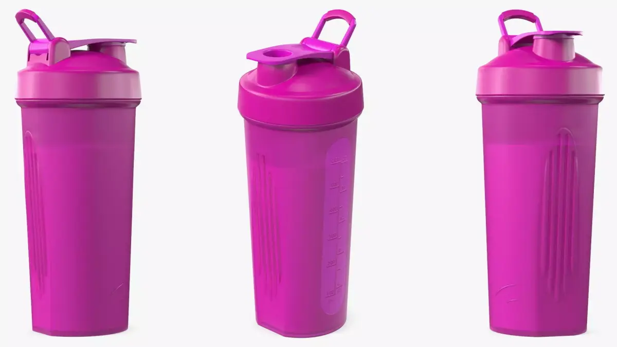 Protein Shaker Bottle with Protein Pink 3D model