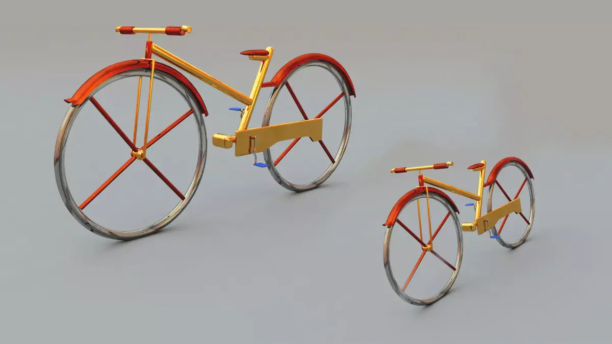 Cycle bicycle and bicycle Free low-poly 3D model
