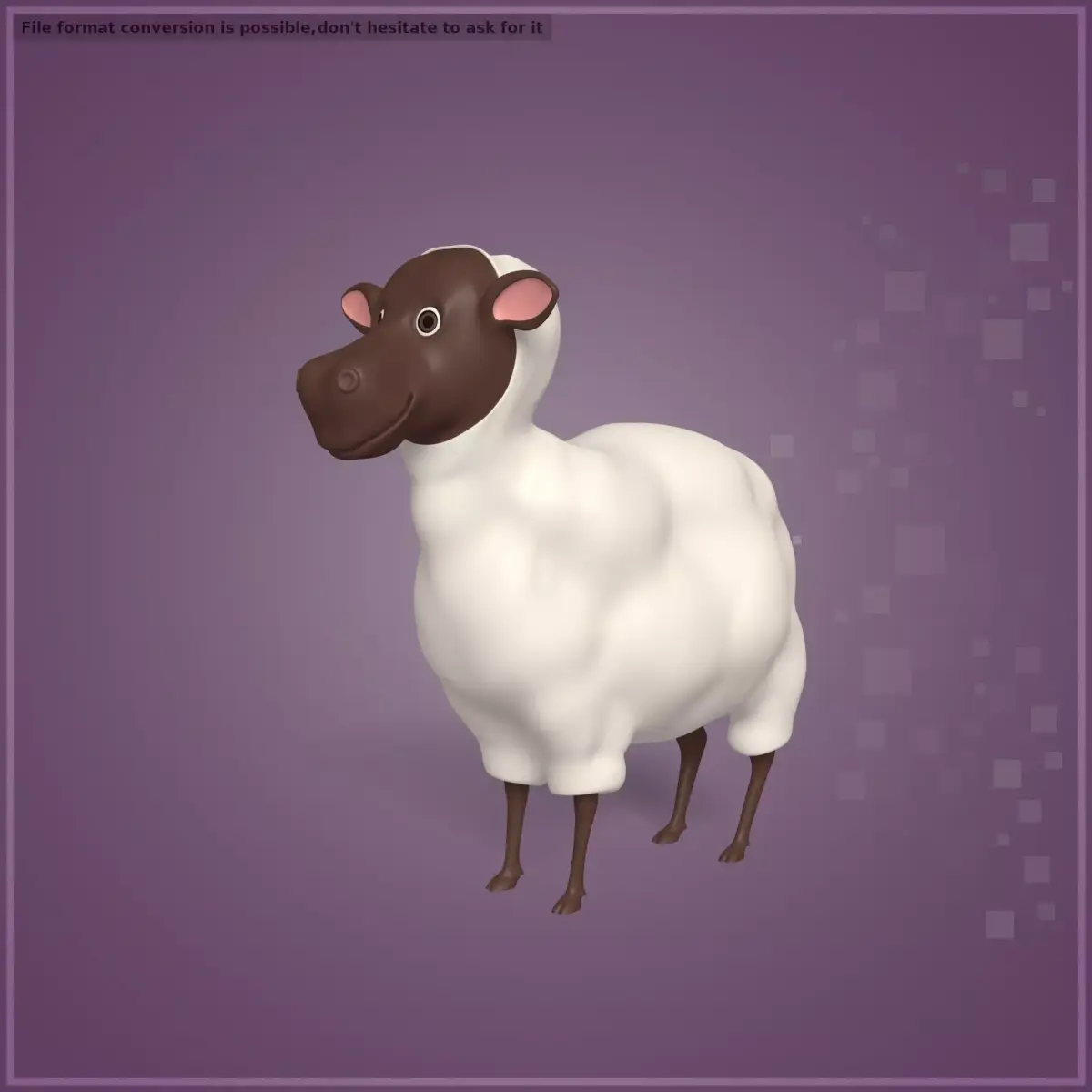 Cartoon Sheep Low-poly 3D model order