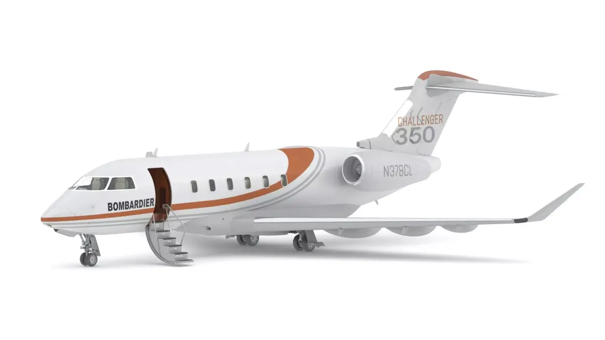 Bombardier Challenger 350 with Interior and Cockpit 3D model