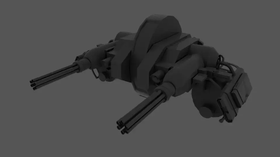 Heavygun machine gun Free 3D model