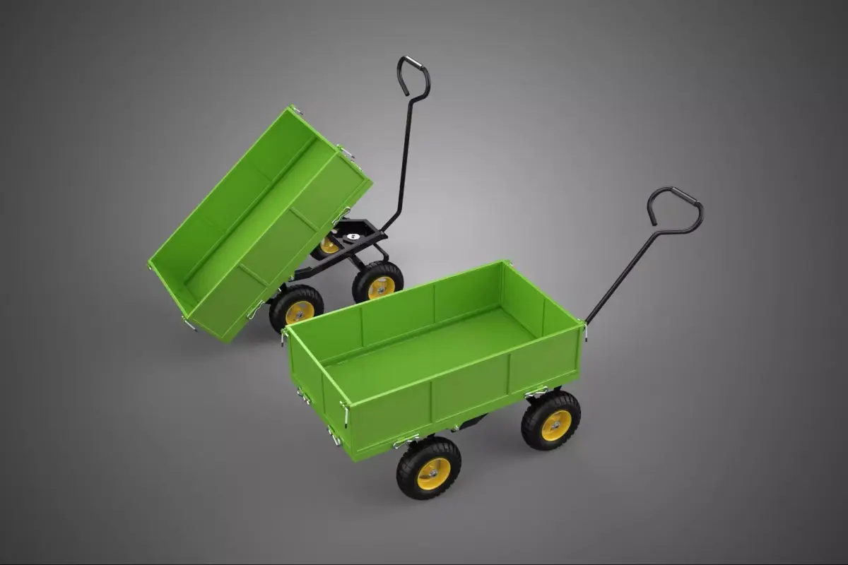 TIPPING LEAF BAG GARDEN TROLLEY CART WHEELBARROW TRAILER WAGON 4 3D model