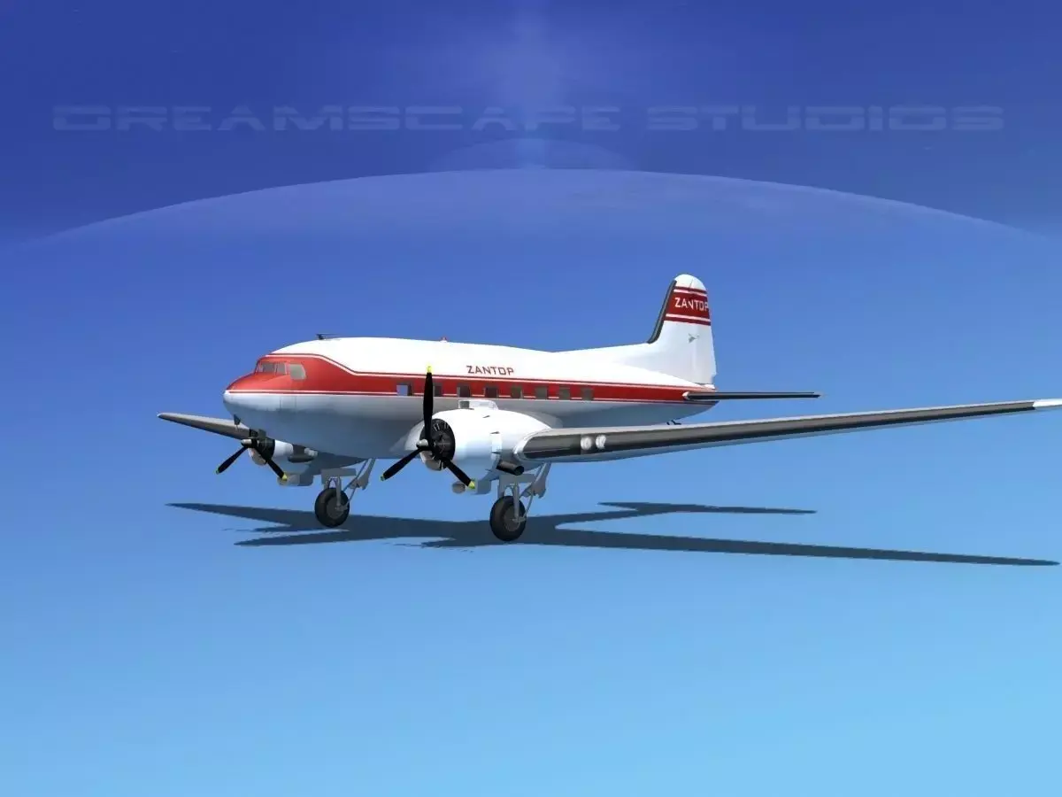 Douglas DC-3 Zantop 3D model