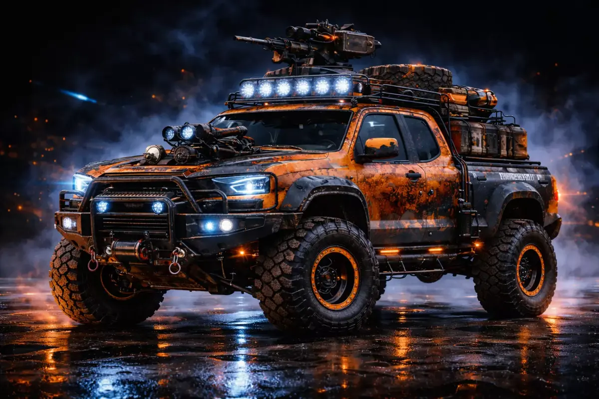 Apocalyptic Armored Offroad Combat Truck 4x4 High Detail 3D model