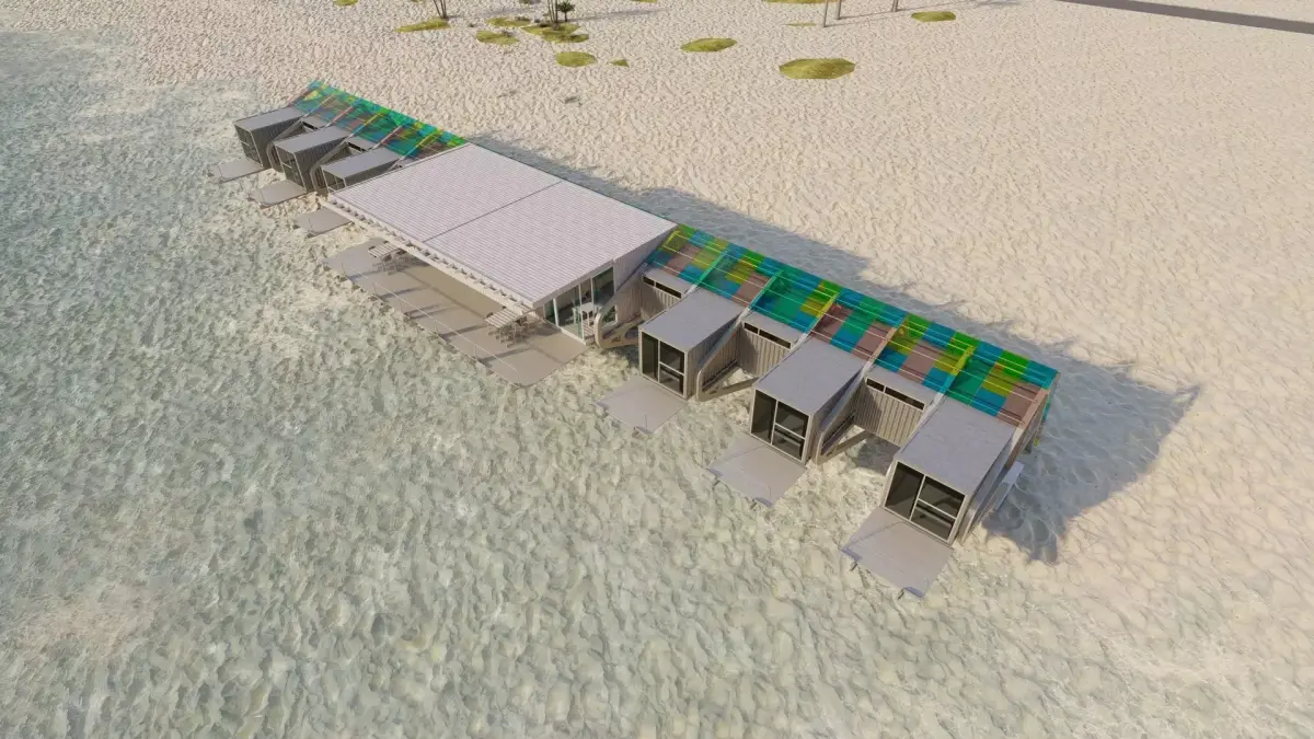 Hotel Beach-Hotel Beach Temporary accommodation-Hotel container 3D model