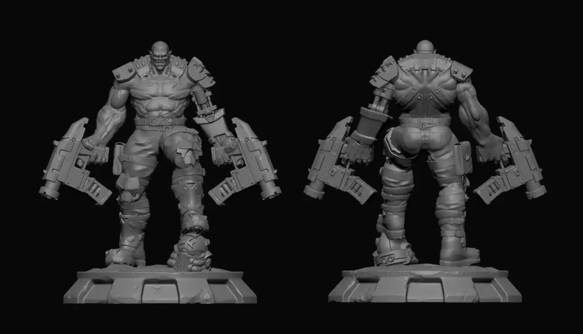 Cyborg Orc with guns 3D print model purchase
