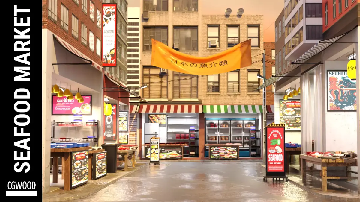 Seafood Market 3D model