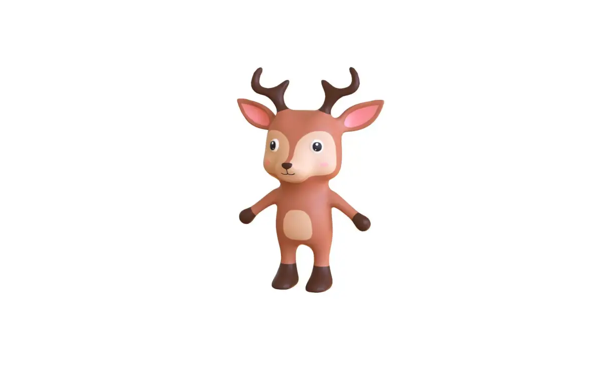 High-Quality 3D Cute Deer for Games Low-poly 3D model