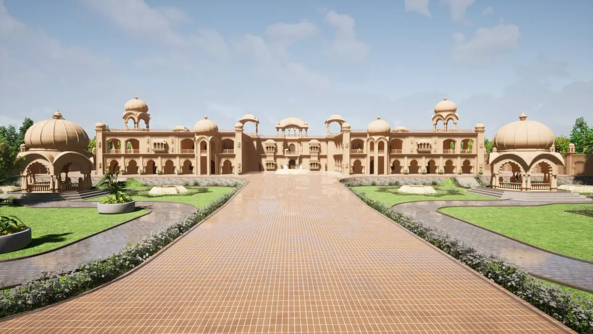 Indian rajasthani grand Palace  3D model