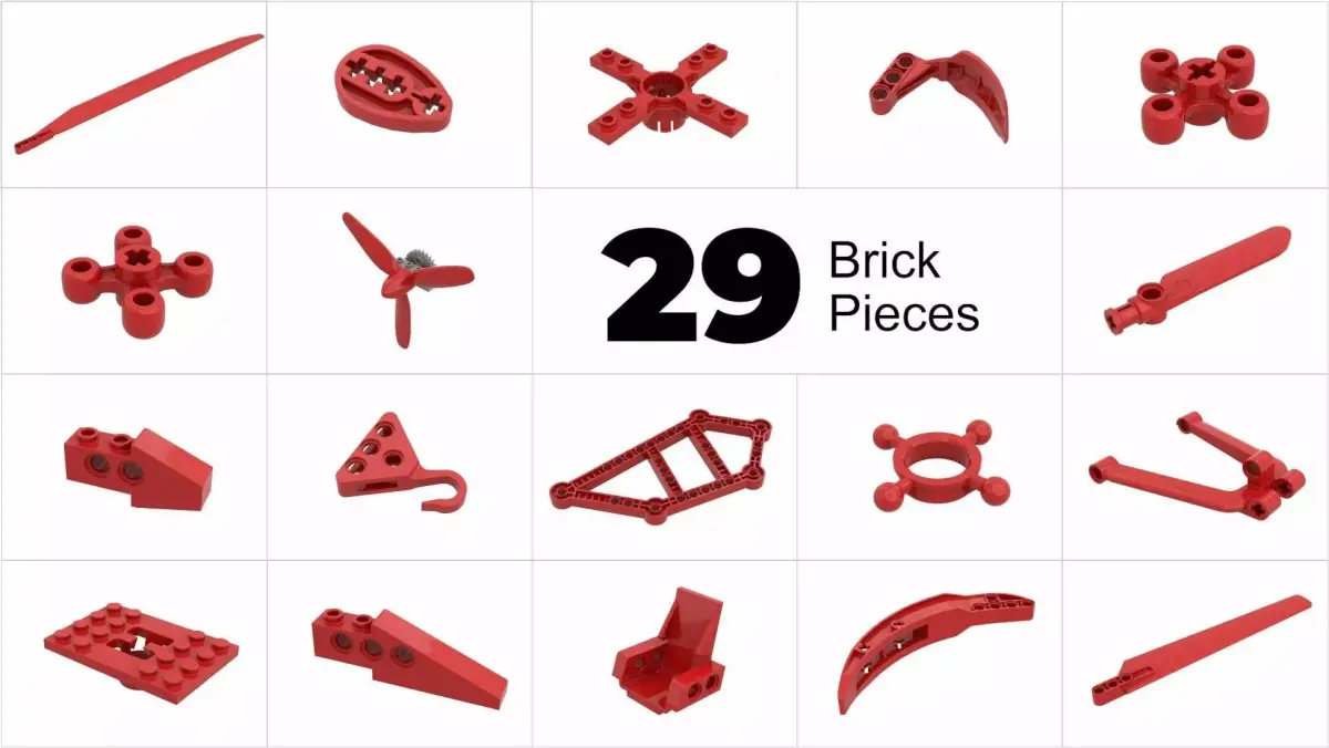 TwindBricks3D - 29 Technic Rotor collection 3D print model