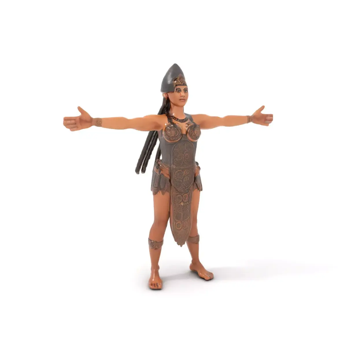 Warrior Woman Armor Model Pack with Detailed Metalwork Low-poly 3D model