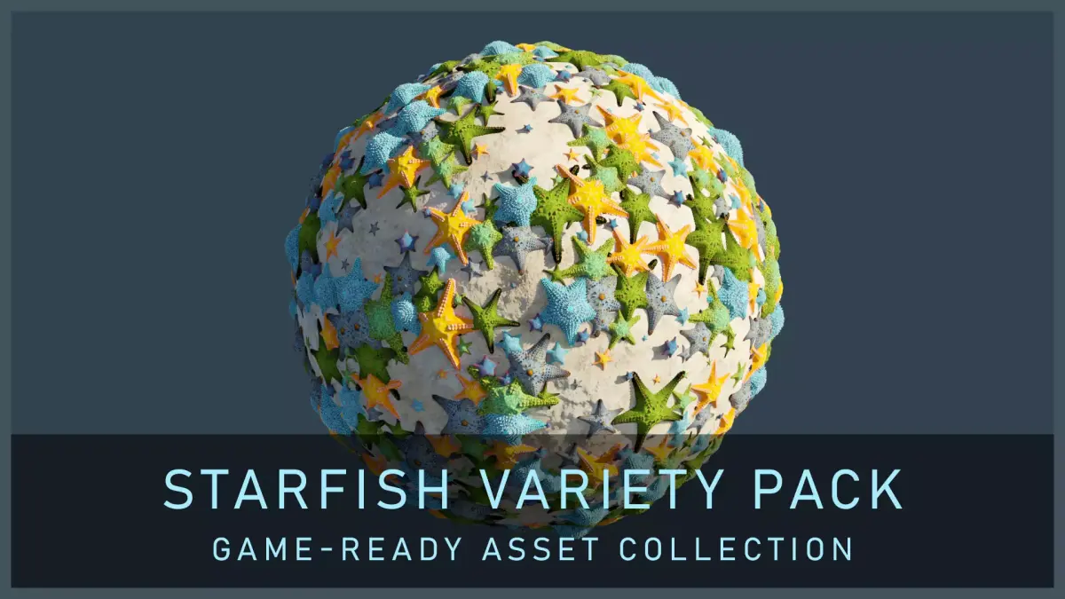 Starfish Variety Pack 1 Low-poly 3D model