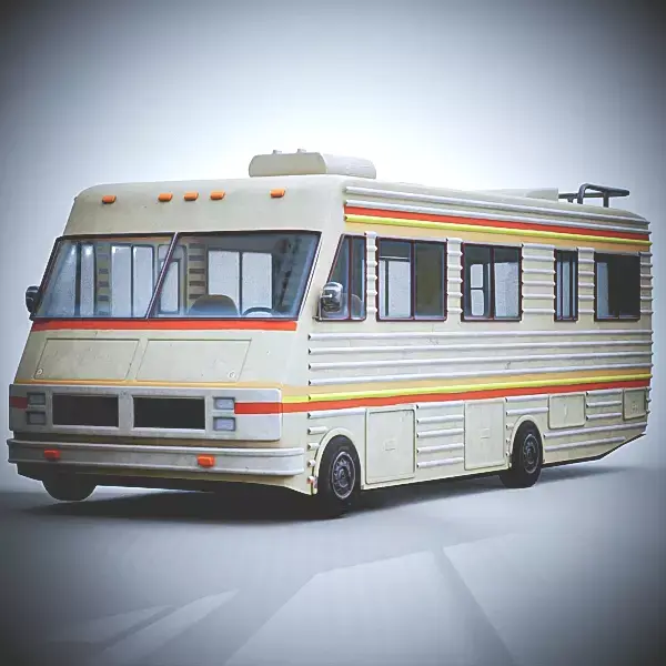 Classic RV Camper Van  Realistic Blender 3D Model Low-poly 3D model