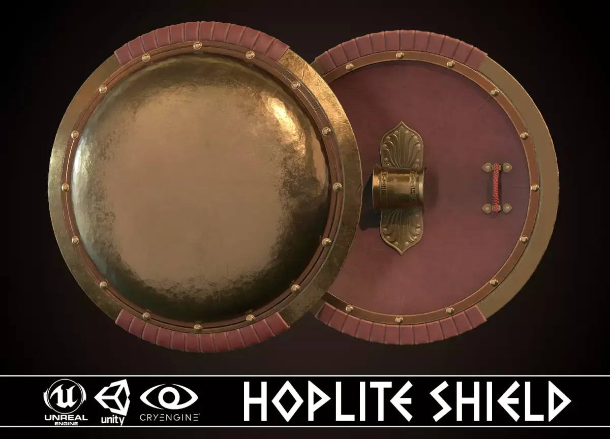 Hoplite Shield Low-poly 3D model