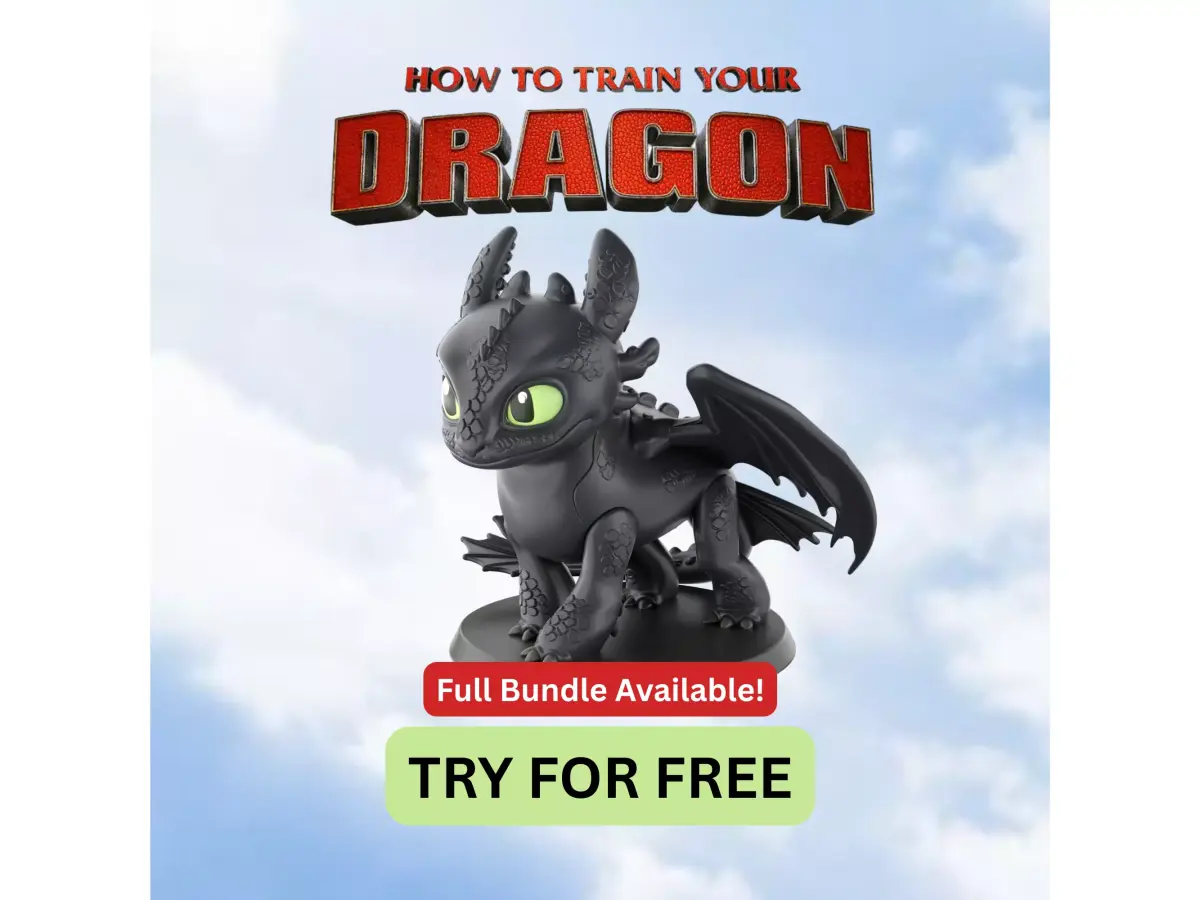 Toothless How to Train Your Dragon - Free Sample STL Free 3D print model