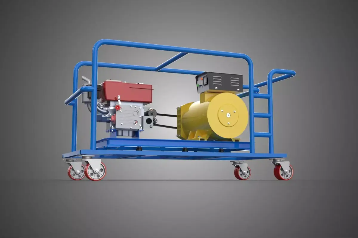 WHEELED WHEELS ENGINE DIESEL POWER GENERATOR SET GENSET MOTOR AC 3D model