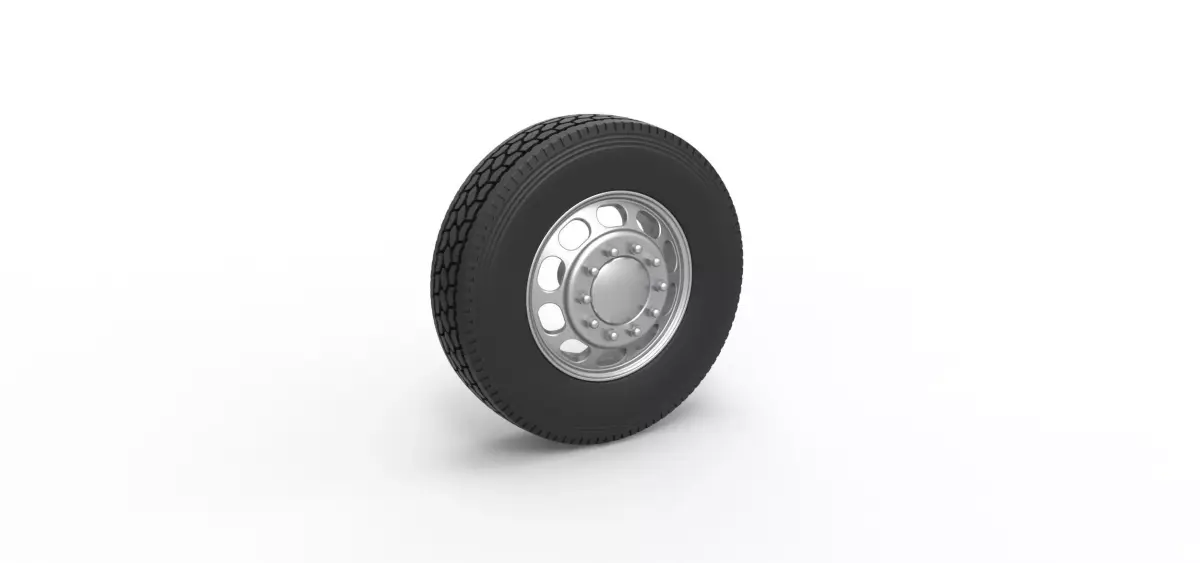 Front custom wheel of semi truck Version 4 Scale 1 to 25 3D print model