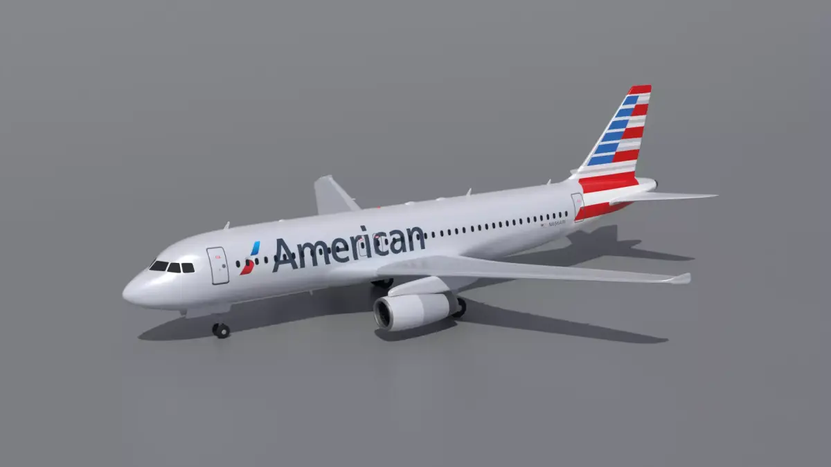 Airbus A320 American Airlines 3D model
