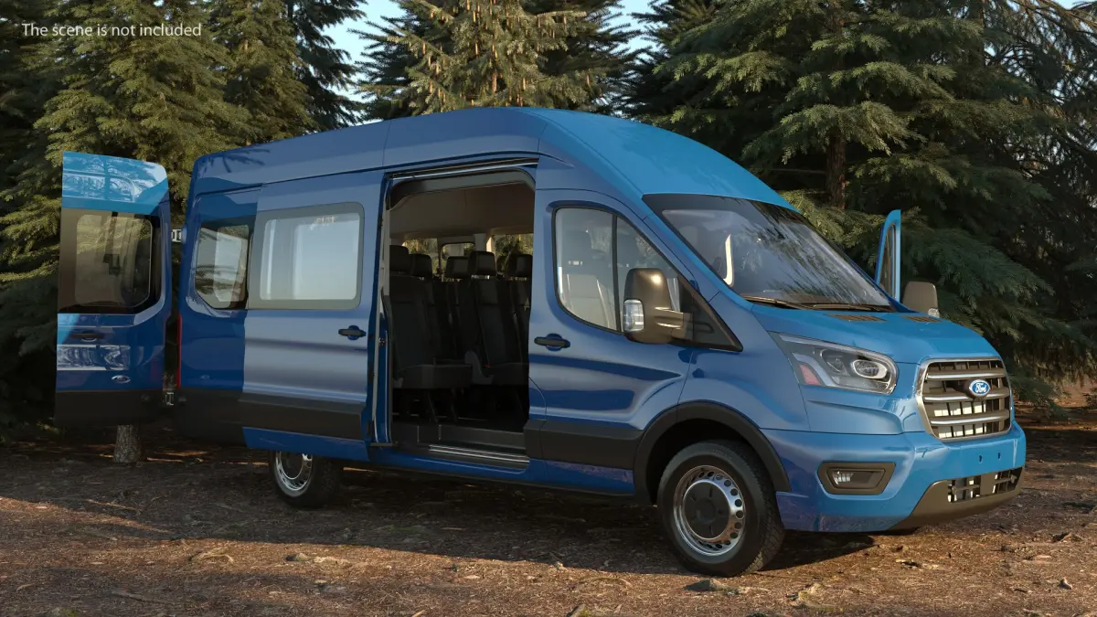 Ford Transit Van 2020 Rigged 3D model