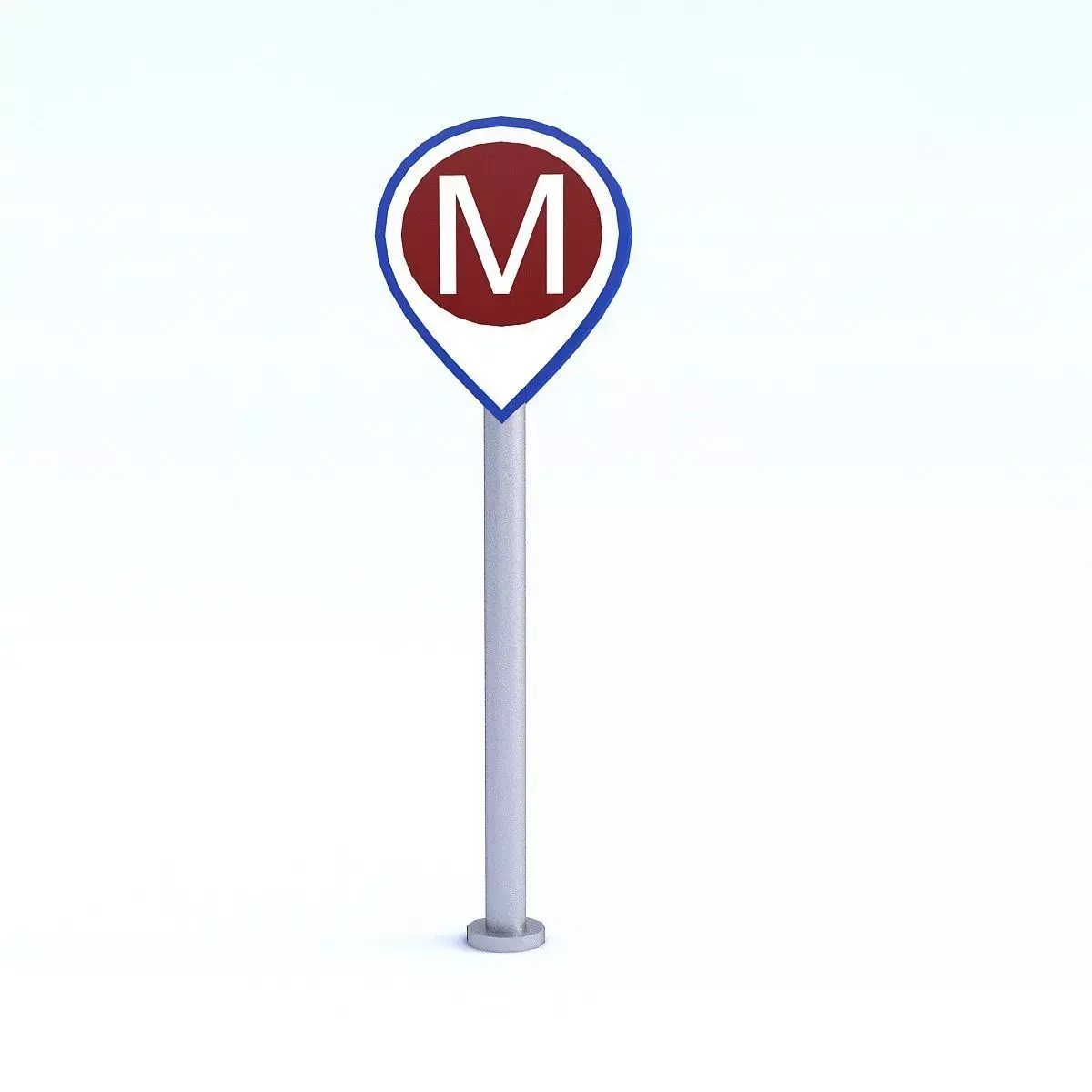 Subway Sign Low-poly 3D model
