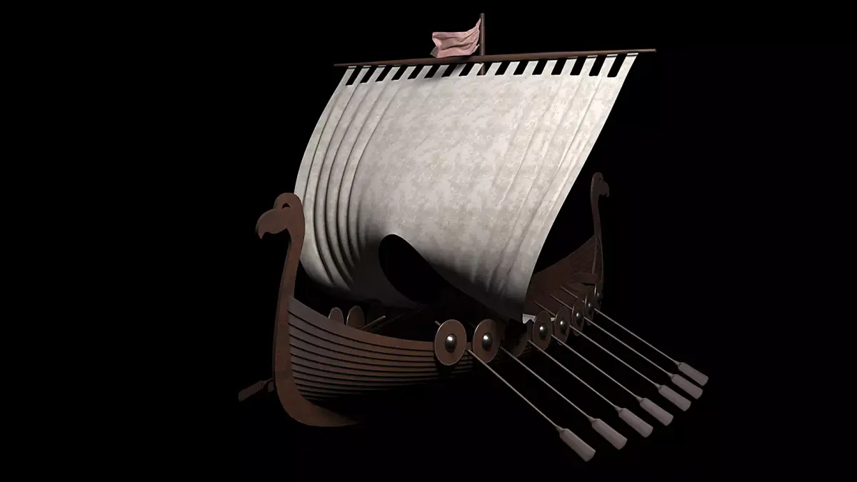 Drakkar viking ship 3D model