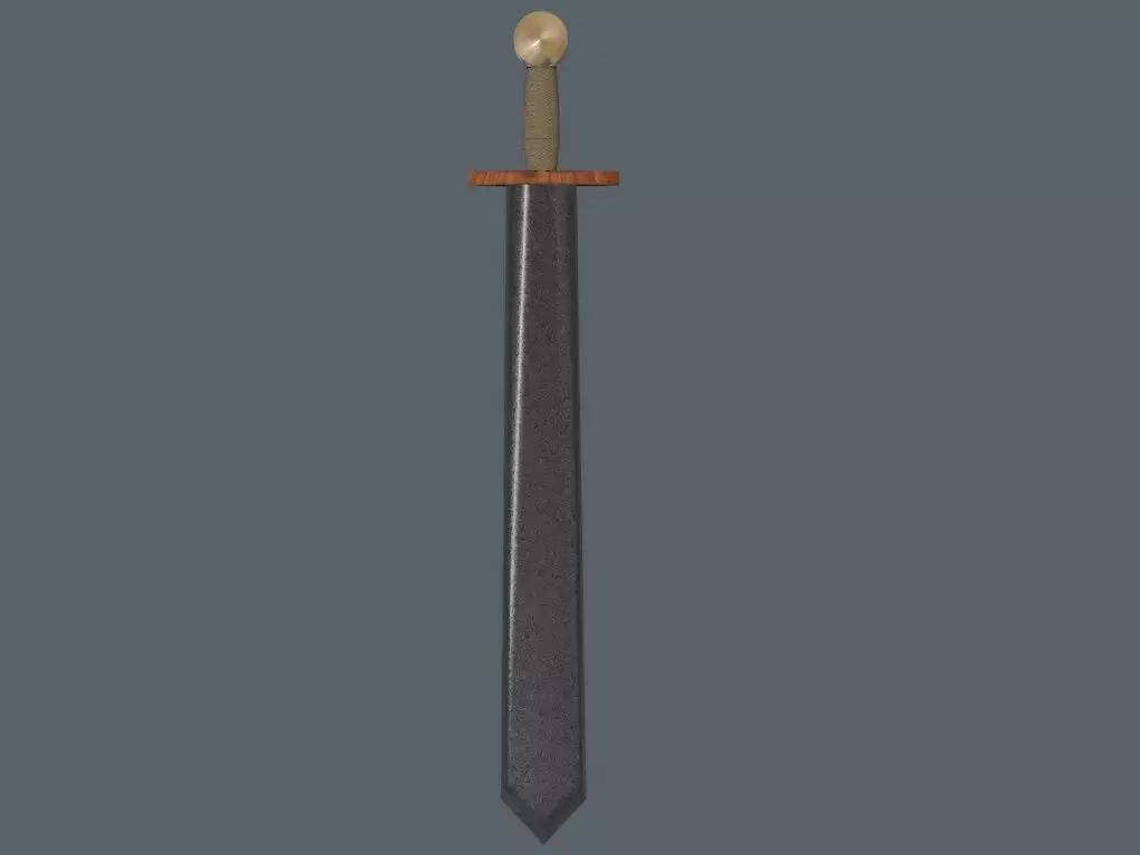 golden long sword  3D model