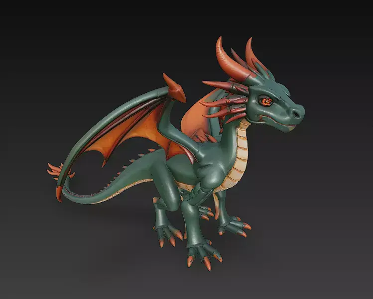 Dragon Realistic 3D Model Basic - Low Poly Realistic Low-poly 3D model 3