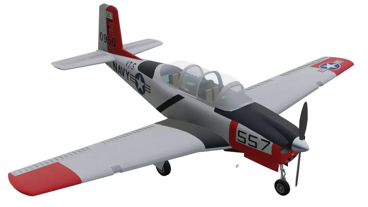 Beechcraft T34A Low-poly 3D model