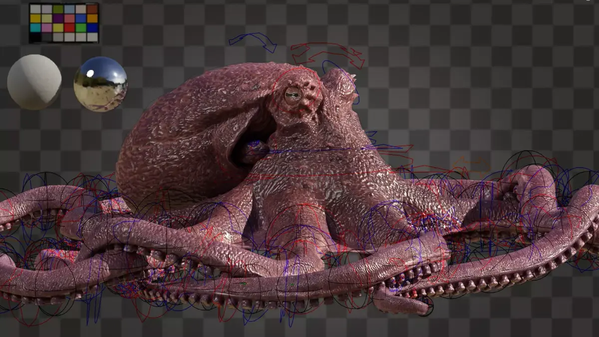  giant pacific octopus Low-poly 3D model